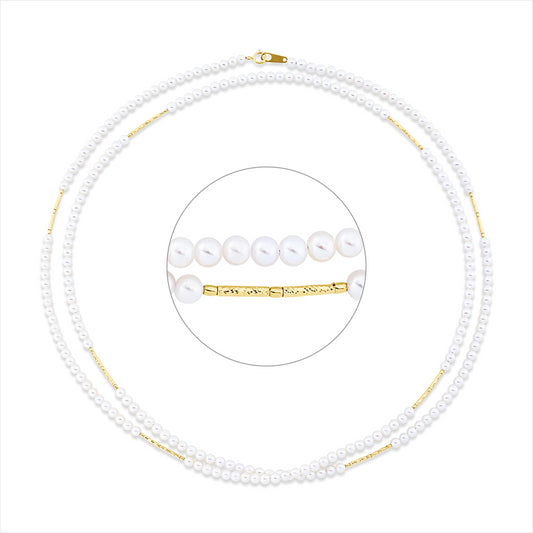 Collier 18 kt GG, 225 SW weiß 3 mm, L:80,0 cm
