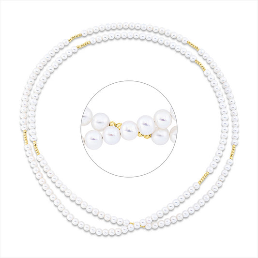 Collier 18 kt GG, 180 SW weiß 4 mm, L:80,0 cm