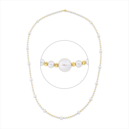 Collier 18 kt GG, 15 SW weiß 5,5 mm, 108 SW weiß 3 mm, L:60,0 cm