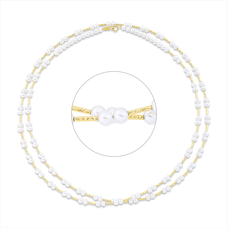 Collier 18 kt GG, 138 SW weiß 3,5 mm, L:80,0 cm