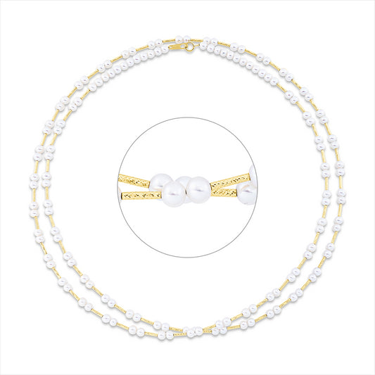 Collier 18 kt GG, 138 SW weiß 3,5 mm, L:80,0 cm