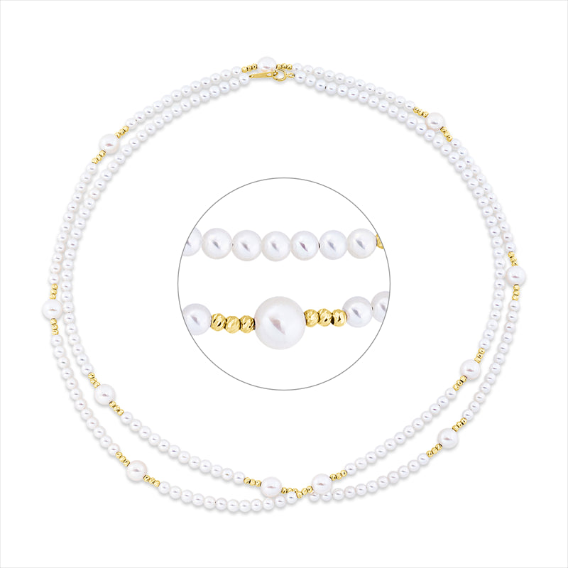 Collier 18 kt GG, 11 SW weiß 5,5 mm, 192 SW weiß 3 mm, L:80,0 cm