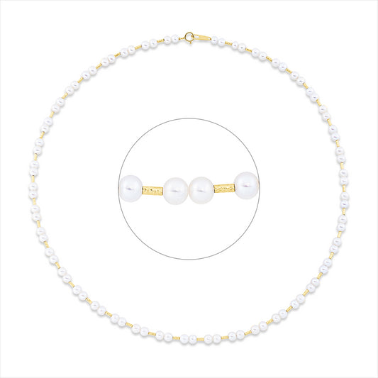 Collier 18 kt GG, 82 SW weiß 3,5 mm, L:40,0 cm