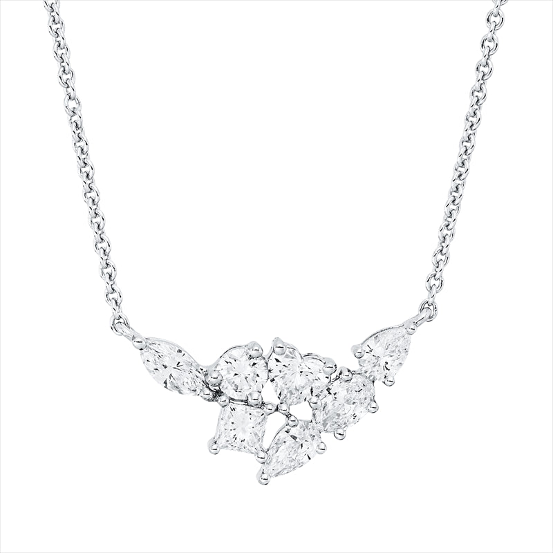 Collier 18 kt WG, 7 Fant-Schl. 0,67 ct, TW-vsi/si