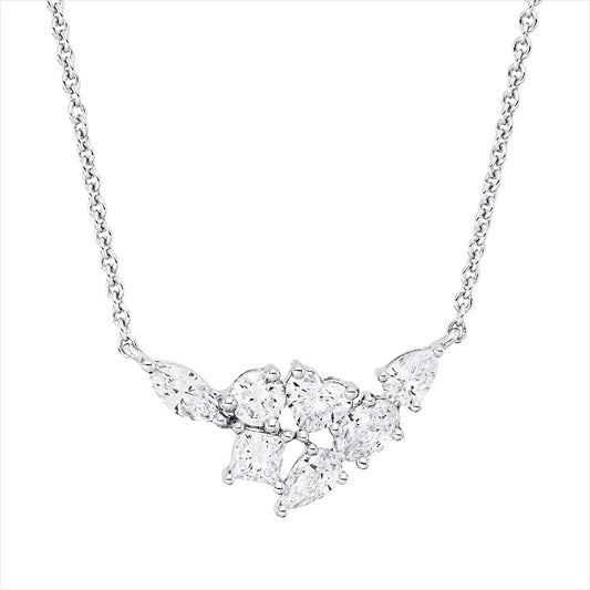 Collier 18 kt WG, 7 Fant-Schl. 0,67 ct, TW-vsi/si