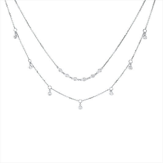 Collier 18 kt WG, 13 Brill. 0,21 ct, W-si