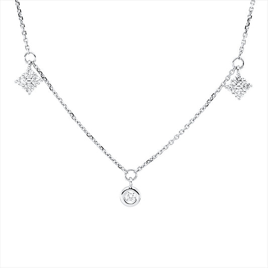 Collier 18 kt WG, 11 Brill. 0,23 ct, W-si