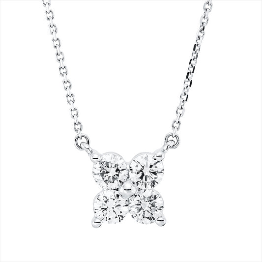 Collier 18 kt WG, 4 Brill. 0,50 ct, W-si