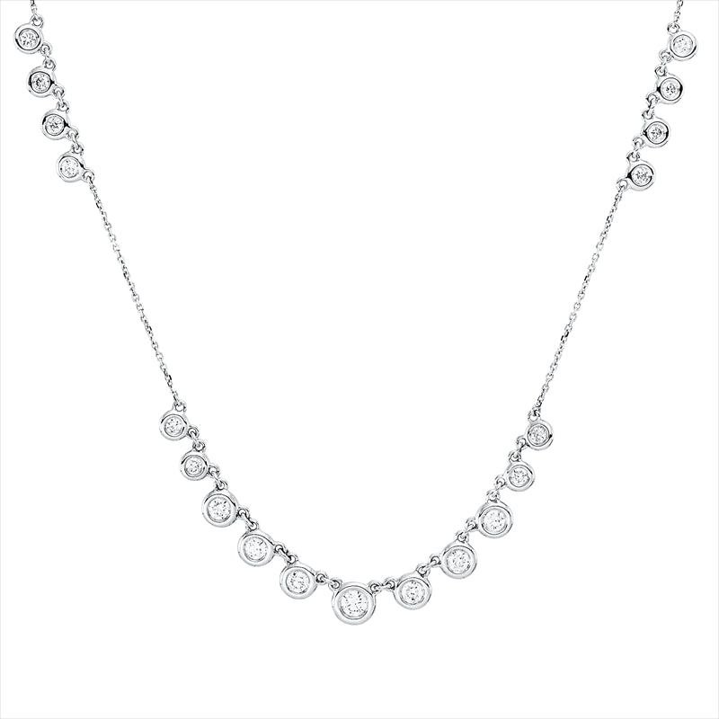 Collier 18 kt WG, 19 Brill. 0,68 ct, W-si