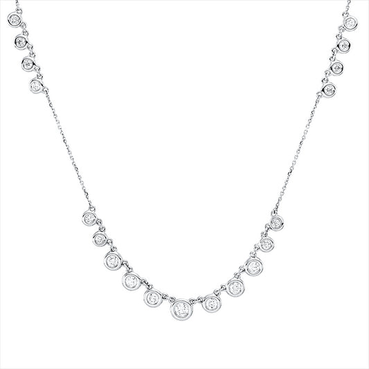 Collier 18 kt WG, 19 Brill. 0,68 ct, W-si