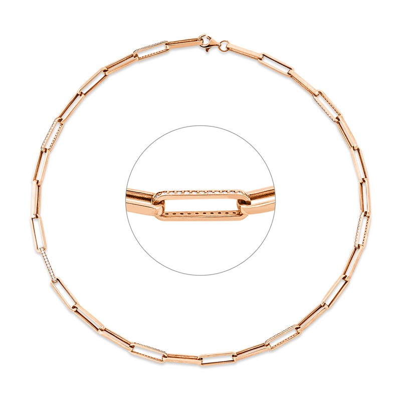 Collier 18 kt RG, 203 Brill. 1,36 ct, F-si
