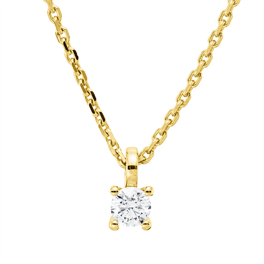Collier 18 kt GG, mit ZÖ 42 cm, 1 Brill. 0,15 ct, TW-si