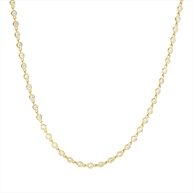 Collier 18 kt GG, mit ZÖ 40 cm + 42,5 cm, 92 Brill. 1,63 ct, TW-vsi/si