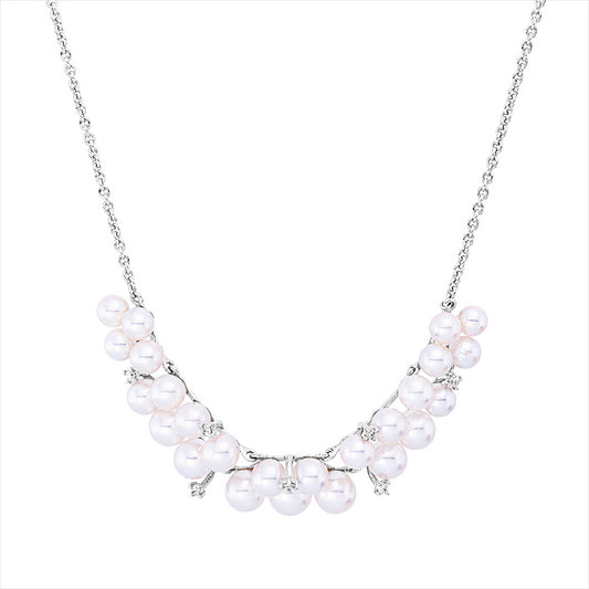 Collier 18 kt WG, 7 Brill. 0,06 ct, TW-si, 25 SW weiß
