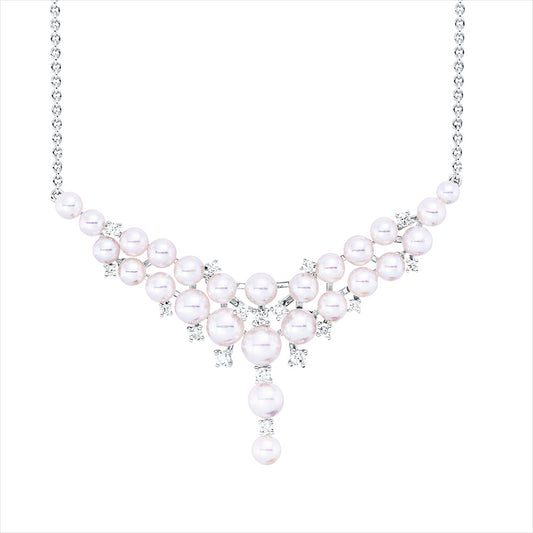 Collier 18 kt WG, 17 Brill. 0,25 ct, TW-si, 26 SW weiß