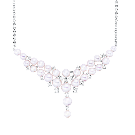 Collier 18 kt WG, 17 Brill. 0,25 ct, TW-si, 26 SW weiß