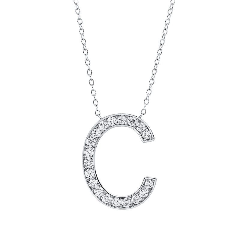 Collier 18 kt WG, mit ZÖ 38 cm + 40.6 cm, 19 Brill. 0,36 ct, TW-si
