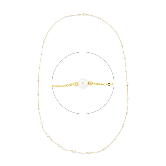Collier 18 kt GG, 20 ZP weiß 4,5 mm