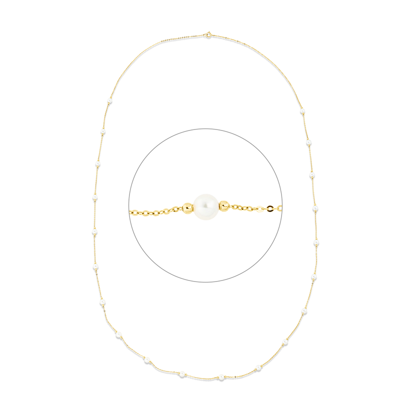 Collier 18 kt GG, 20 ZP weiß 4,5 mm