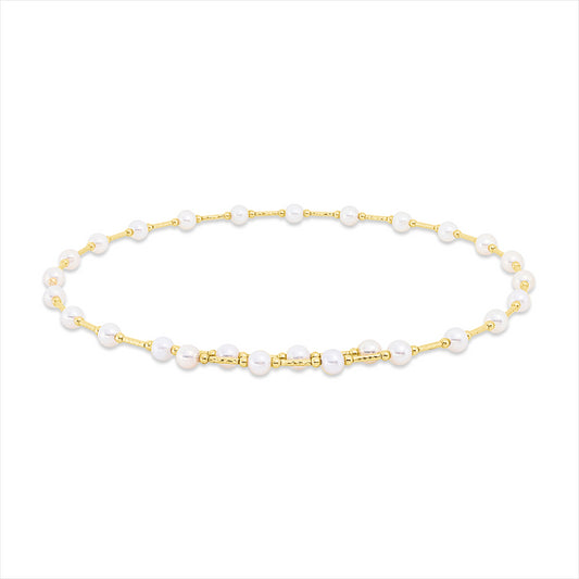 Collier 18 kt GG, choker, 27 ZP weiß 4,5 mm