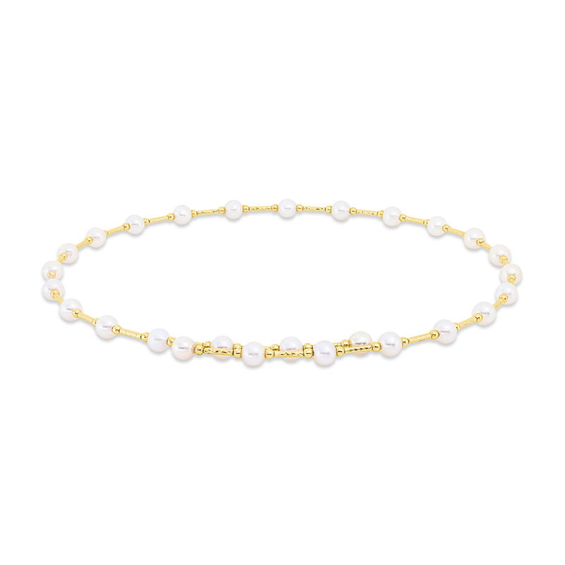 Collier 18 kt GG, choker, 27 ZP weiß 4,5 mm
