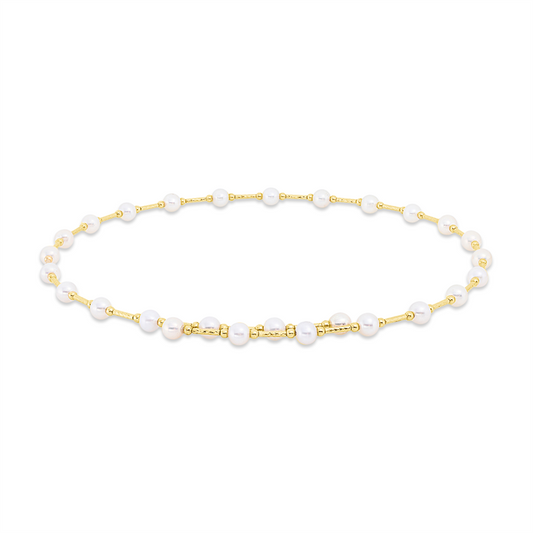 Collier 18 kt GG, choker, 27 ZP weiß 4,5 mm