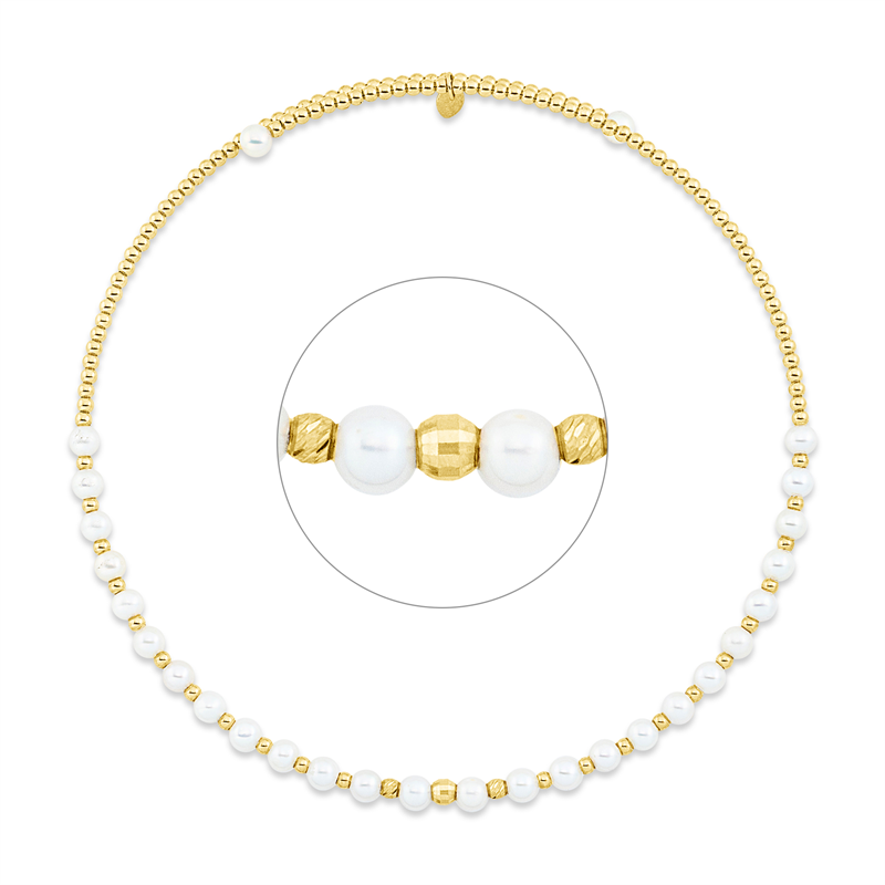 Collier 18 kt GG, choker, 28 ZP weiß 4,5 mm
