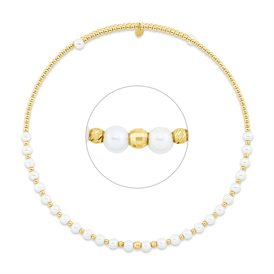 Collier 18 kt GG, choker, 28 ZP weiß 4,5 mm