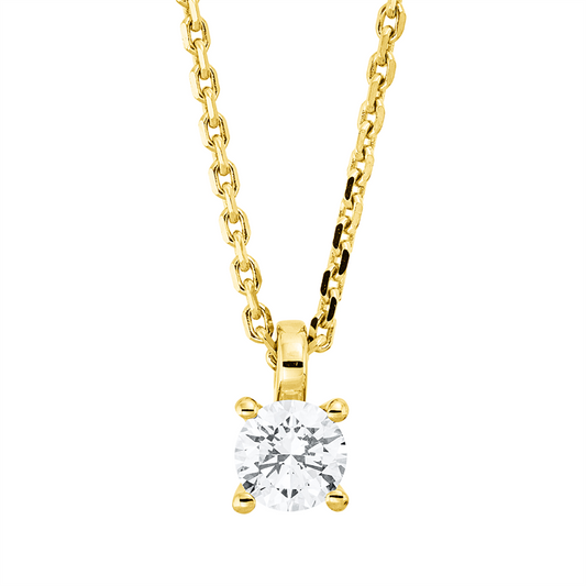 Collier 18 kt GG, GIA6442879103, ZÖ 42 cm, 1 Brill. 0,31 ct, TW-si