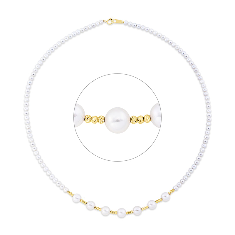 Collier 18 kt GG, 7 SW weiß 3 mm, 99 SW weiß 3 mm, L:40,0 cm