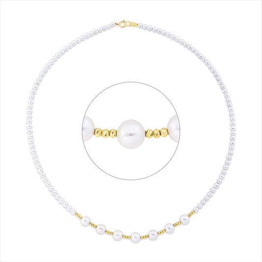 Collier 18 kt GG, 7 SW weiß 3 mm, 99 SW weiß 3 mm, L:40,0 cm
