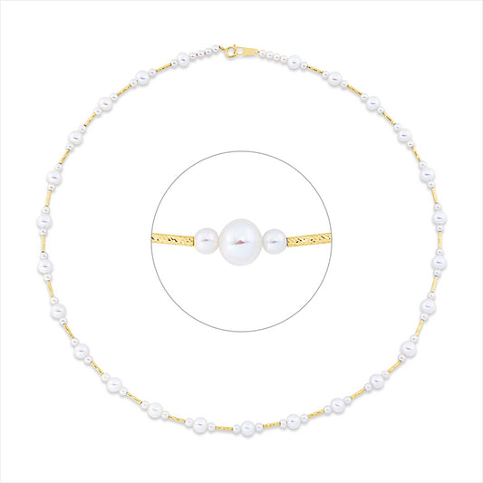 Collier 18 kt GG, 25 SW weiß 5 mm, 162 SW weiß 2,5 mm, L:40,0 cm