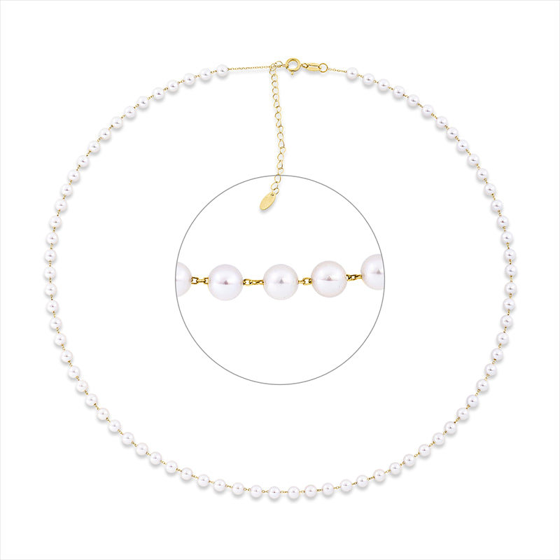 Collier 18 kt GG, mit ZÖ 40,6 cm, 75 SW weiß 0,93 mm, L:45,7 cm