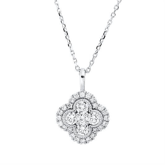 Collier 18 kt WG, mit ZÖ 40 cm, 29 Brill. 0,35 ct, TW-si