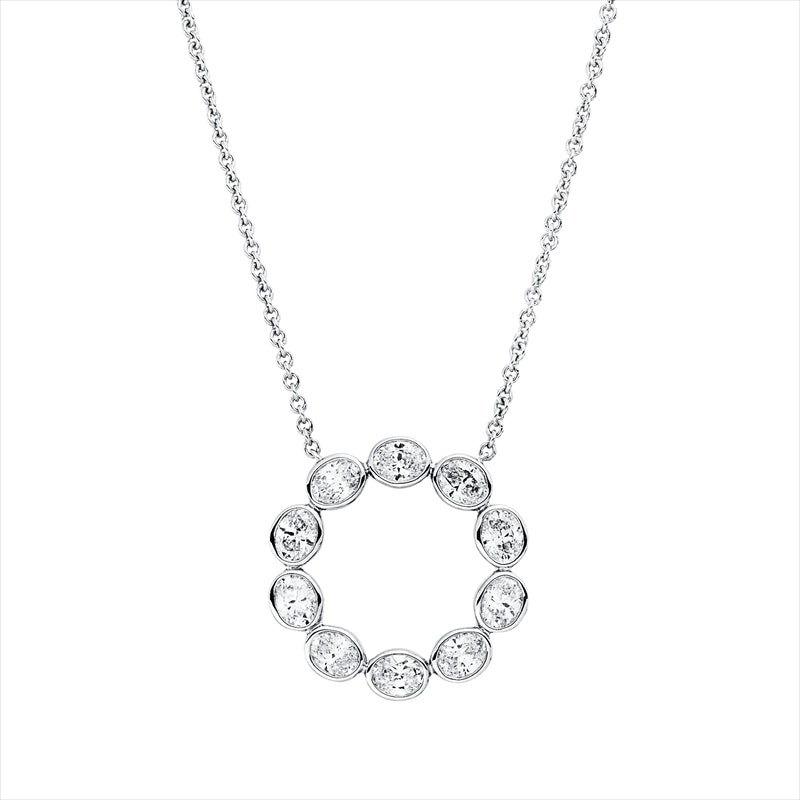 Collier 18 kt WG, 10 Oval 1,40 ct, TW-vsi