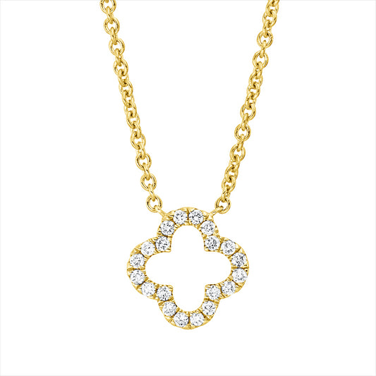 Collier 18 kt GG, mit ZÖ 42 cm, 20 Brill. 0,14 ct, TW-si
