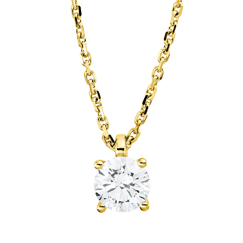 Collier 18 kt GG, GIA2516948904, mit ZÖ 42 cm, 1 Brill. 1,00 ct, TW-si