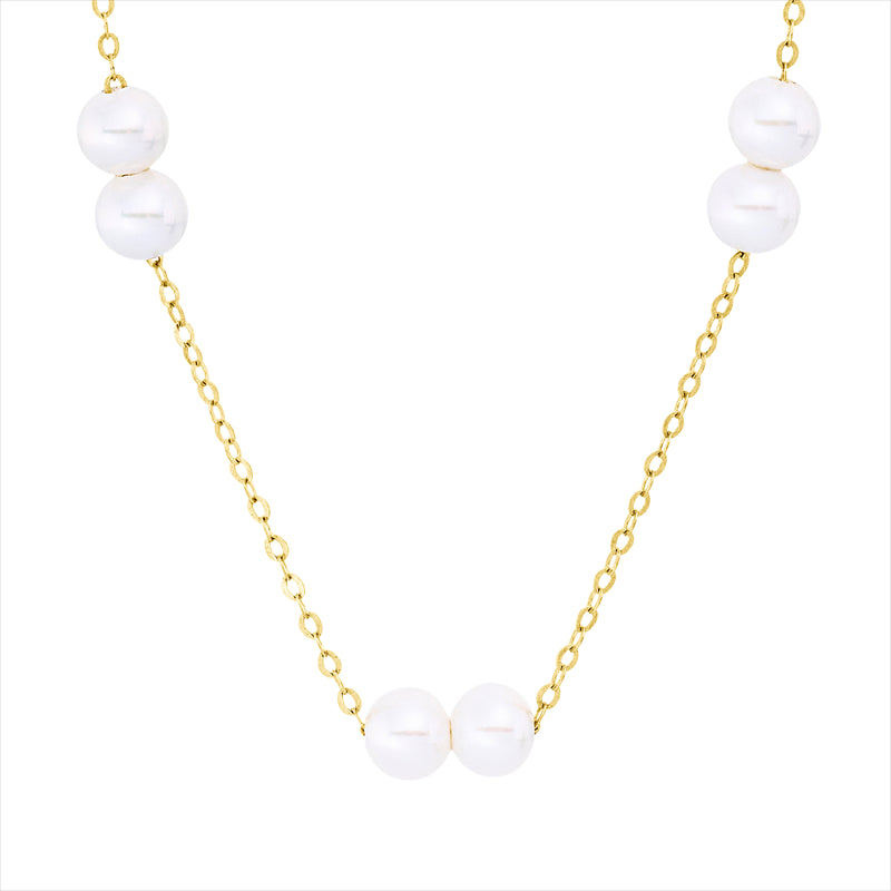Collier 18 kt GG, mit ZÖ 40,6 cm, 18 SW weiß 3,5 mm, L:45,7 cm