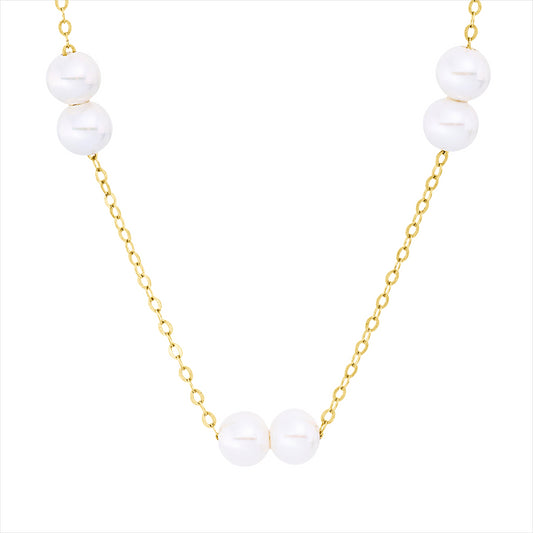 Collier 18 kt GG, mit ZÖ 40,6 cm, 18 SW weiß 3,5 mm, L:45,7 cm