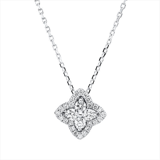 Collier 18 kt WG, mit ZÖ 42 cm, 28 Brill. 0,31 ct, TW-si