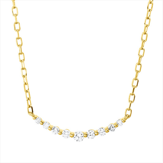 Collier 18 kt GG, mit ZÖ 40 cm + 43 cm, 2 Brill. 0,02 ct, TW-pi, 7 Brill. 0,11 ct, TW-pi