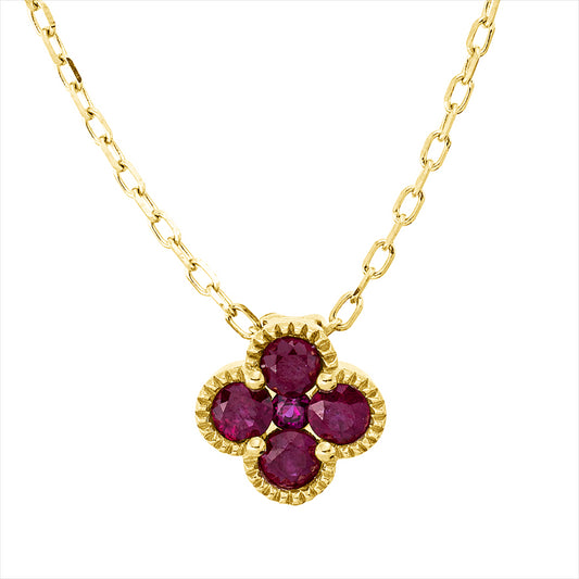 Collier 18 kt GG, mit ZÖ 40 cm + 43 cm, 4 Rubine 0,39 ct rot, 1 Rubin 0,04 ct rot