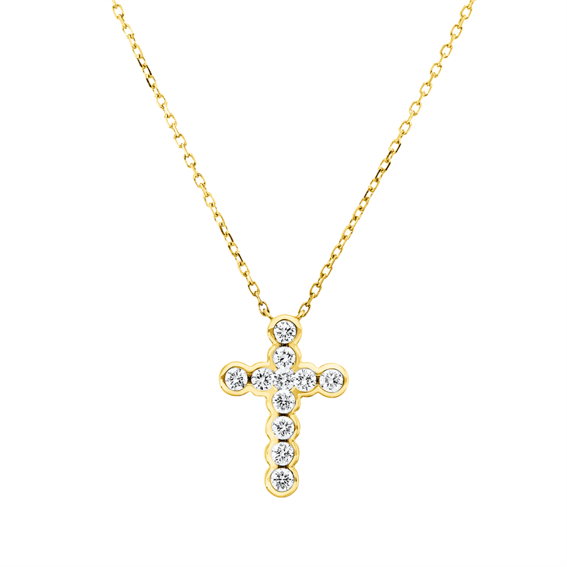 Collier 18 kt GG, mit ZÖ 40,6 cm, 11 Brill. 0,35 ct, TW-si