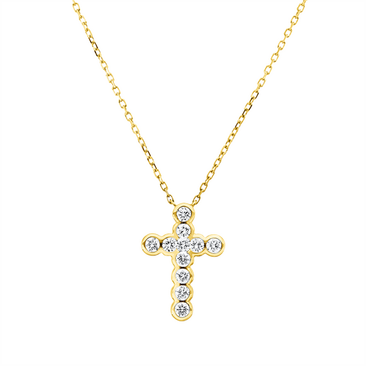 Collier 18 kt GG, mit ZÖ 40,6 cm, 11 Brill. 0,35 ct, TW-si