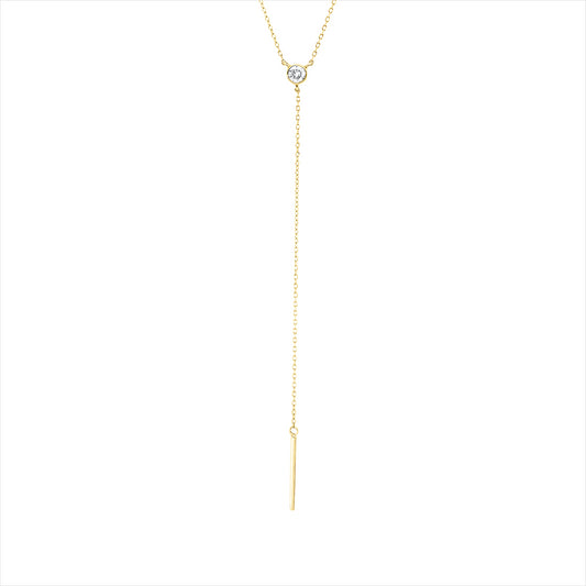 Collier 14 kt GG, mit ZÖ 40,6 cm, 1 Brill. 0,10 ct, TW-si