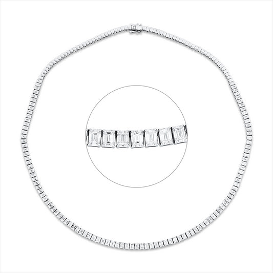 Collier 18 kt WG, 105 Sm.schliff 10,47 ct, TW-vsi