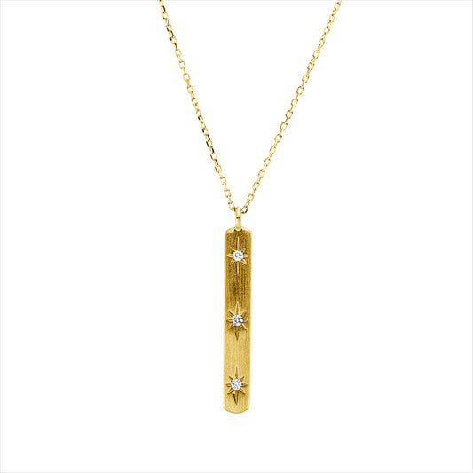 Collier 18 kt GG, mit ZÖ 40,6 cm, 3 Brill. 0,04 ct, TW-si