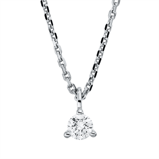 Collier 18 kt WG, mit ZÖ 42 cm, 1 Brill. 0,15 ct, TW-si