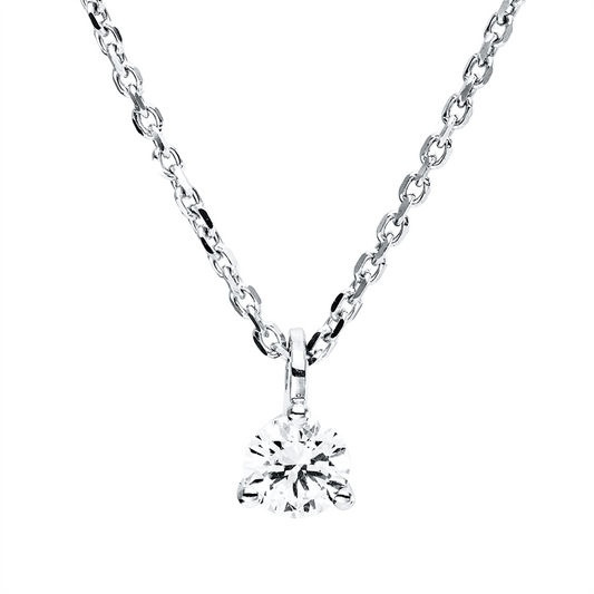 Collier 18 kt WG, GIA6282053324, mit ZÖ 42 cm, 1 Brill. 0,31 ct, F-si