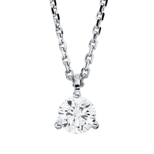 Collier 18 kt WG, GIA6521589811, ZÖ 42 cm, 1 Brill. 0,70 ct, F-si
